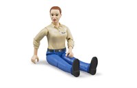 Bruder speelfiguur vrouw blanke huid blauwe broek 10,7cm speelgoed-2
