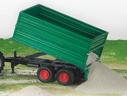 Bruder kiepaanhanger speelgoed aanhanger 1:16 groen kunststof-2