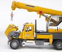 Bruder camion grue Mack Granite Liebherr - véhicule de chantier jouet jaune-2
