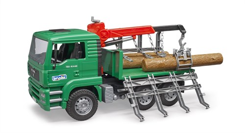 Bruder MAN camion transporteur de bois avec grue et rondins jouet-2