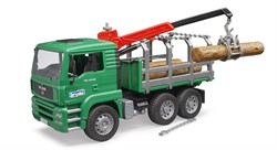 Bruder houttransporter MAN met kraan/boomstammen (02769)
