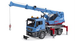 Bruder camion grue MAN TGS jouet véhicule de chantier bleu