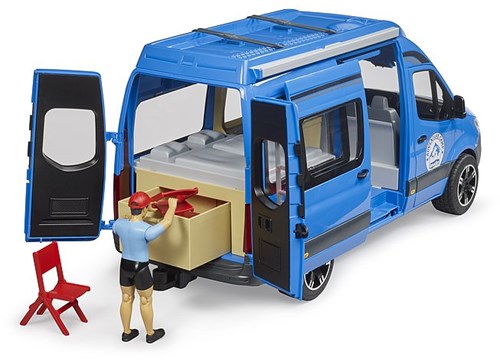 Bruder camper speelgoedauto MB Sprinter met chauffeur - blauw-2