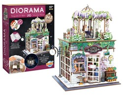 Buki houten bloemenwinkel diorama bouwpakket met led-verlichting