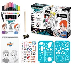 Buki professionele manga studio tekenblok met alcoholmarkers set