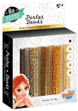 Buki set de perles tubes or brun - perles créatives pour enfants