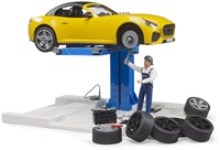 Bruder jouet Centre de Service Automobile avec Roadster - coffret voiture-3