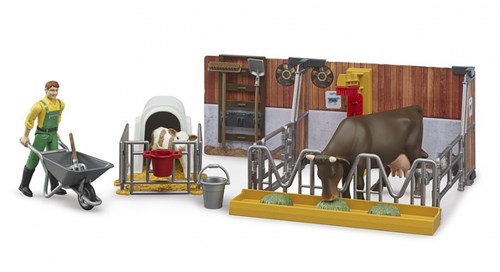Bruder étable jouet ferme avec figurine et accessoires