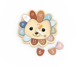Speedy Monkey educatieve houten klok egel blauw FSC speelgoed 1-5 jaar
