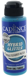 Cadence acrylverf glitter 120 ml turquoise - creatieve hobbyverf