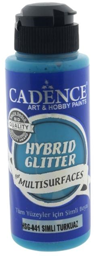 Cadence acrylverf glitter 120 ml turquoise - creatieve hobbyverf
