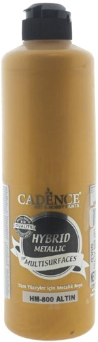Cadence acrylverf metallic 500 ml goud - hybride verf voor hobby