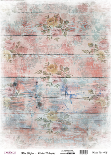 Cadence decoupage papier rijstpapier 30x42 cm rozen hout creatief