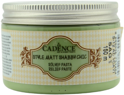 Cadence acrylverf Shabby Chic relief pasta 150 ml sage groen