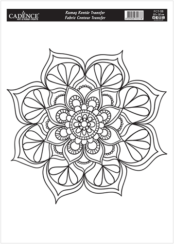 Cadence textiel transfer Mandala outline 25x35 cm FCT-08 textieldecoratie