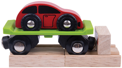 Bigjigs Houten Goederenwagon met Auto