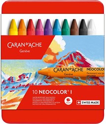 Caran d'Ache waskrijt Neocolor I set 10 kleuren oliekrijtjes