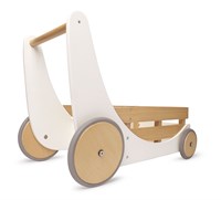 Kinderfeets Chariot de rangement et marcheur en bois 2-en-1 - Blanc-2