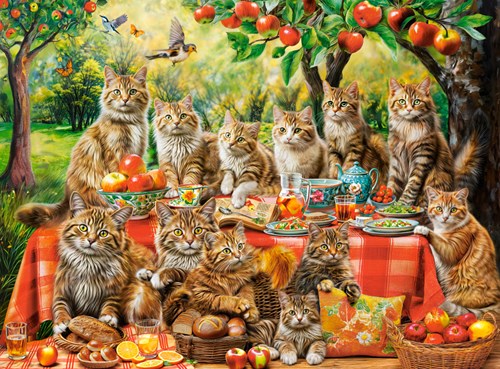Castorland puzzle réunion de la famille chat - puzzle 3000 pièces