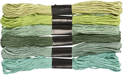 Creativ Company borduurgaren katoen groen 6 stuks 1 mm textielgaren