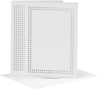 Creativ Company borduurkaarten wit 10,5x15 cm 6 stuks hobbyset