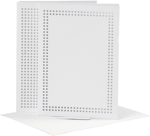 Creativ Company borduurkaarten wit 10,5x15 cm 6 stuks hobbyset