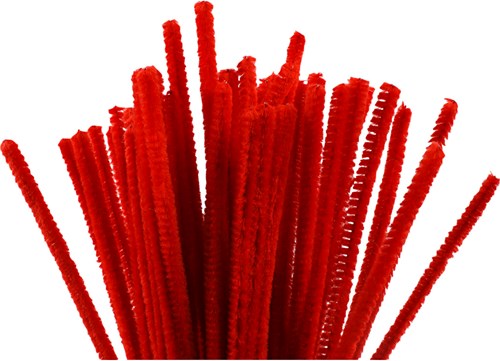 Creativ Company chenille draad rood 30cm 50 stuks knutselmateriaal
