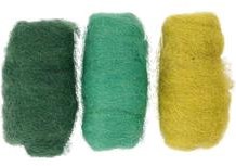 Creativ Company CC Creotime Gekaarde Wol Set 3x10gr Groene Harmonie