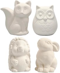 Creativ Company tirelires animaux terracotta blanc 4 pièces loisirs créatifs