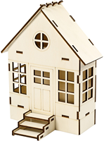 Creativ Company houten huis DIY knutselpakket 19x24x12,5 cm decoratie