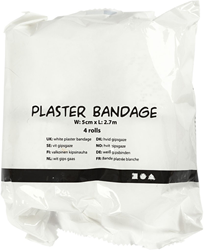Creativ Company bandes plâtrées loisirs créatifs 5 cm blanc 4 pièces 2,7 mètres