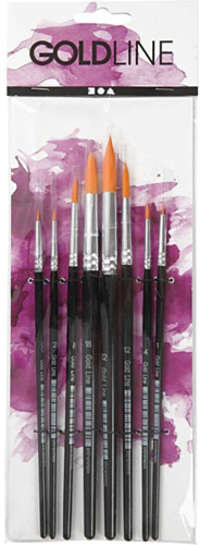 Creativ Company set de pinceaux acryliques ronds 8 pièces - peinture et loisirs créatifs