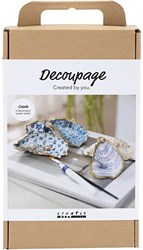 Creativ Company hobbyset decoupage oesterschelpen blauw knutselpakket