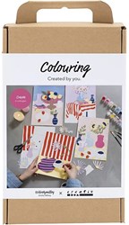 Creativ Company hobbyset collage acrylverf schilderen bloemen canvas