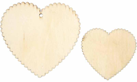 Creativ Company houten harten decoratie set - 12 stuks blank hout