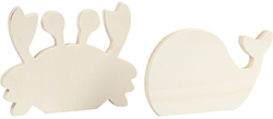 Creativ Company houten speelgoed zeedieren krab en walvis decoratie