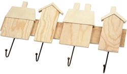 Creativ Company jassenrek hout met 4 haken - kinderkamer decoratie