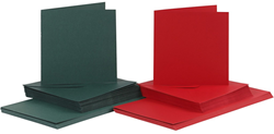 Creativ Company cartes et enveloppes rouge vert 15x15cm 50 sets loisirs créatifs
