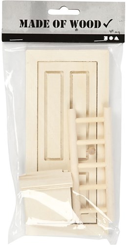 Creativ Company porte de lutin jouet en bois avec échelle 8x18 cm