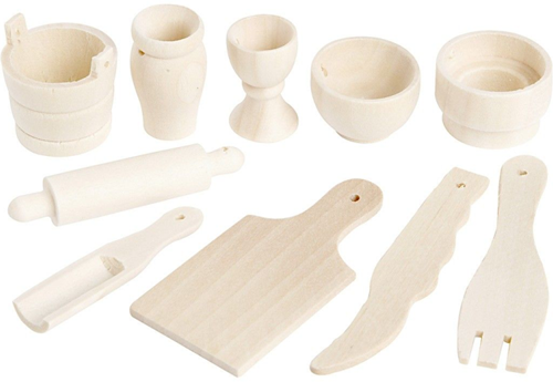 Houten Keukengerei Divers, 10st.