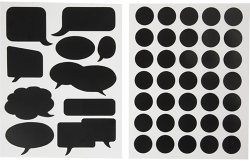 Creativ Company CC Krijtbord Stickers Zwart 2 vel