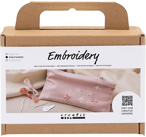 Creativ Company borduurset clutch etui - creatieve hobbyset bloemen