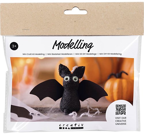 Creativ Company Mini kit loisirs créatifs chauves-souris pâte Halloween