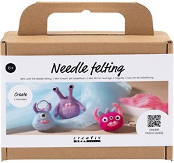 Creativ Company hobbyset naaldvilten monsters sleutelhanger viltwol