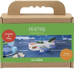 Creativ Company schilderen hobbyset vliegtuig blauw groen creatief speelgoed