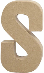 Creativ Company lettre en papier-mâché S décoration créative 20,5cm marron