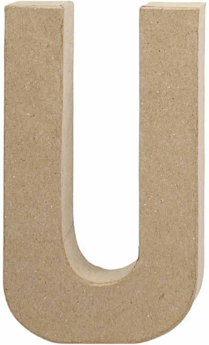 Creativ Company letter knutselpapier-mache U 20,5cm bruin decoratie