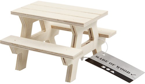Creativ Company houten picknicktafel mini decoratie speelgoed