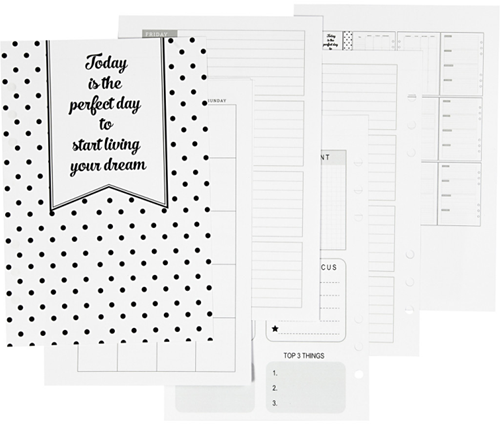 Creativ Company pages planner bullet journal A5 7 feuilles papier