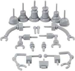 Creativ Company robot onderdelen grijs knutselset - 19 stuks - klei accessoires